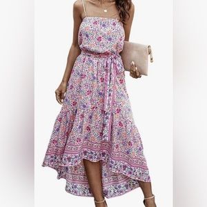 Hi-low maxi floral summer dress
